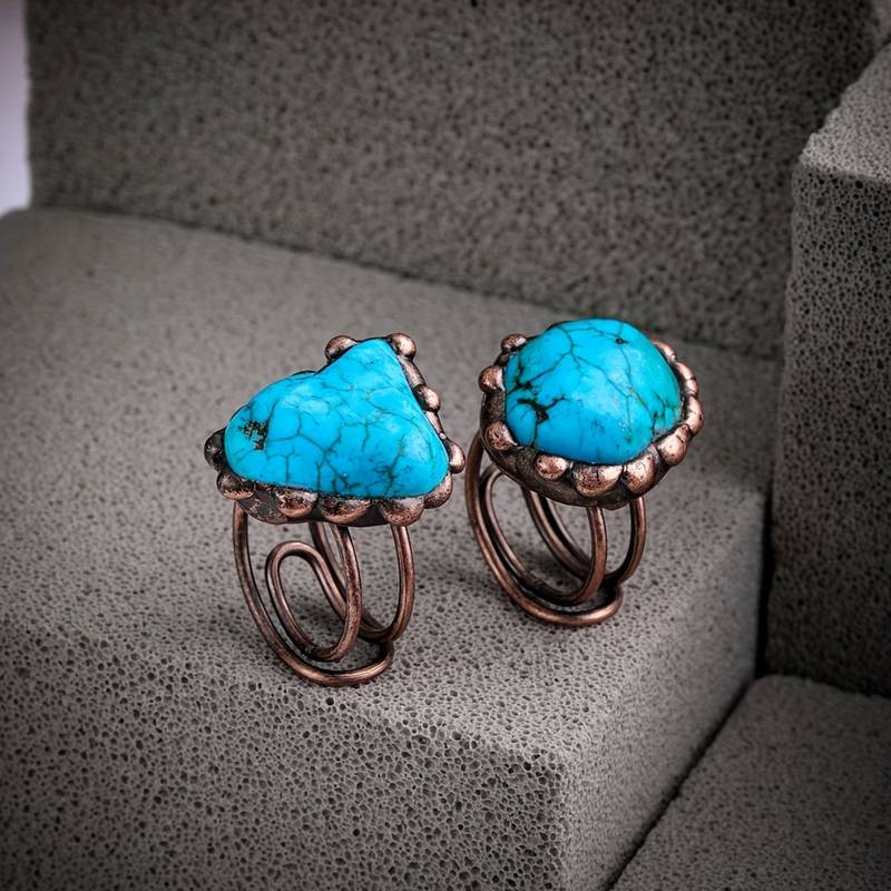 Olivenorma Irregular Turquoise Vintage Adjustable Ring