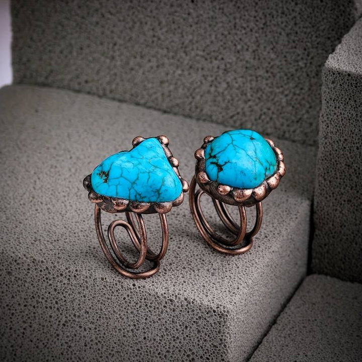 Olivenorma Irregular Turquoise Vintage Adjustable Ring