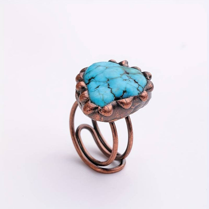 Olivenorma Irregular Turquoise Vintage Adjustable Ring