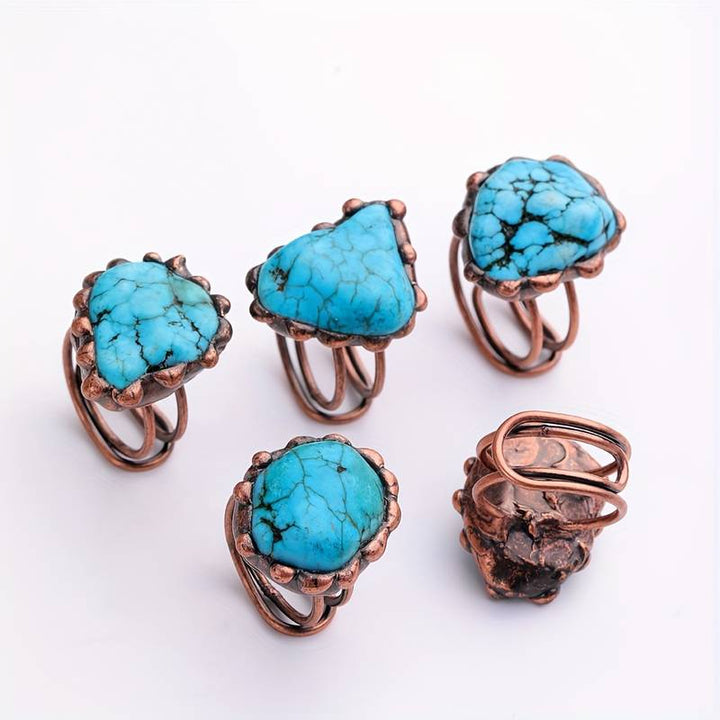 Olivenorma Irregular Turquoise Vintage Adjustable Ring