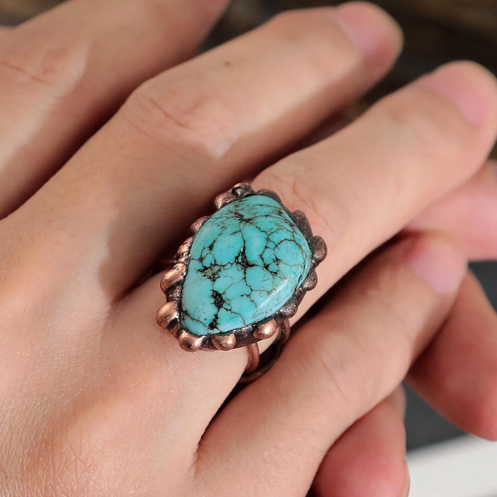 Olivenorma Irregular Turquoise Vintage Adjustable Ring
