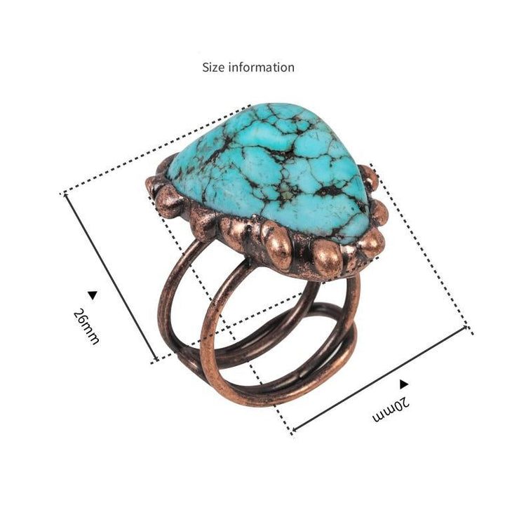 Olivenorma Irregular Turquoise Vintage Adjustable Ring