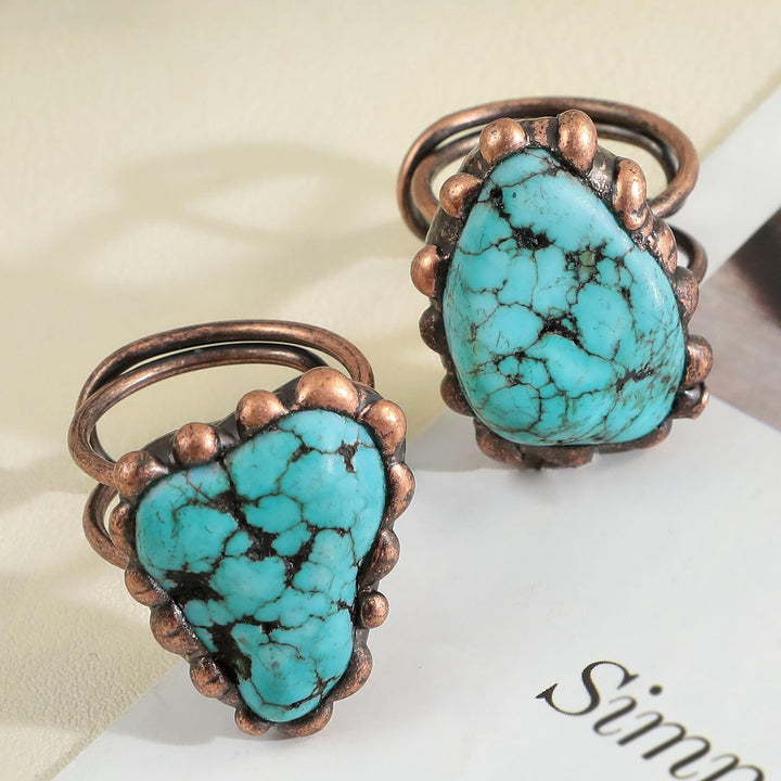 Olivenorma Irregular Turquoise Vintage Adjustable Ring