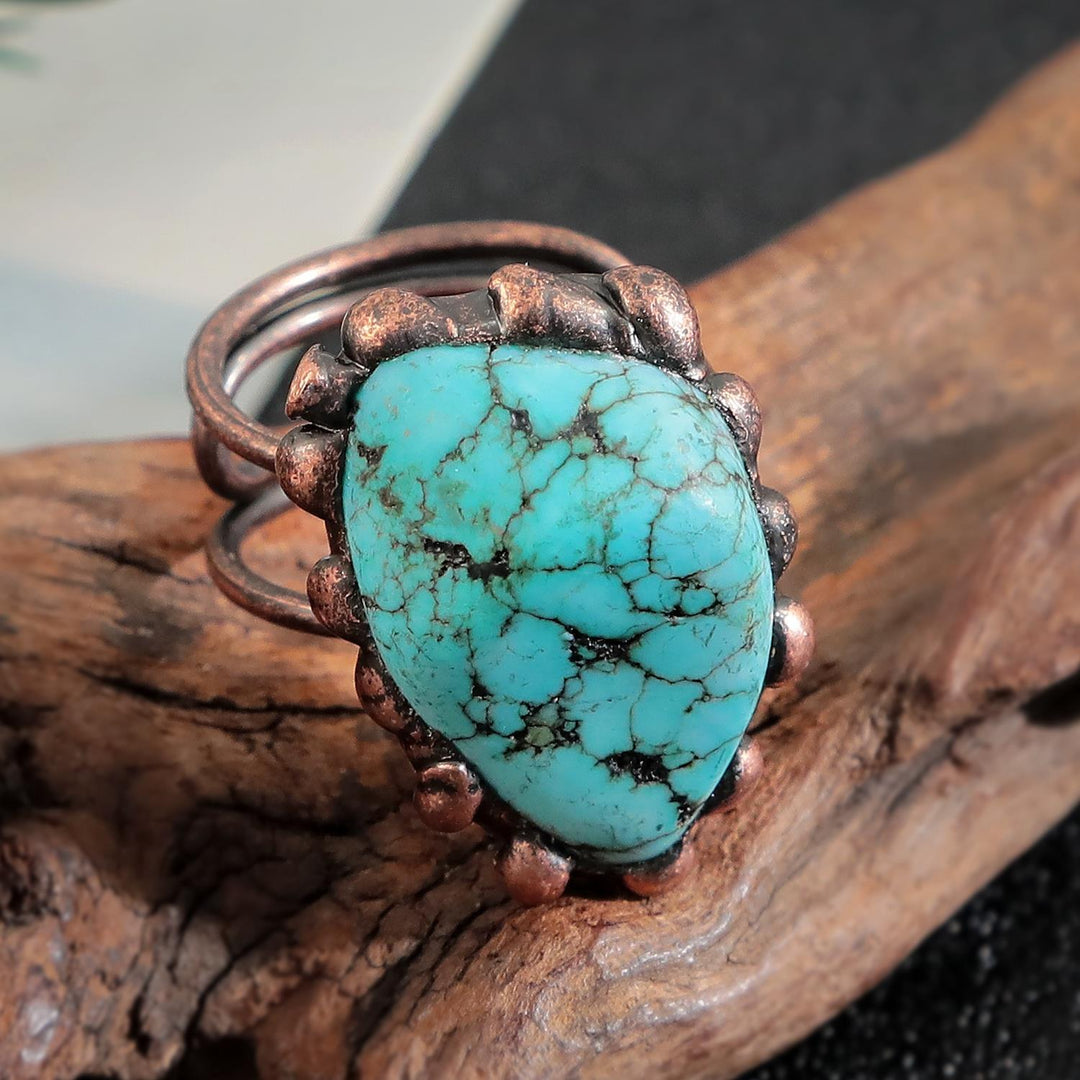 Olivenorma Irregular Turquoise Vintage Adjustable Ring