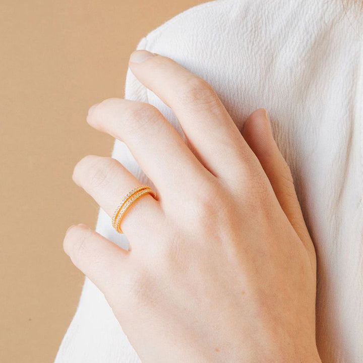 Olivenorma Birthstone Zircon Stainless Steel Thin Ring - image 17