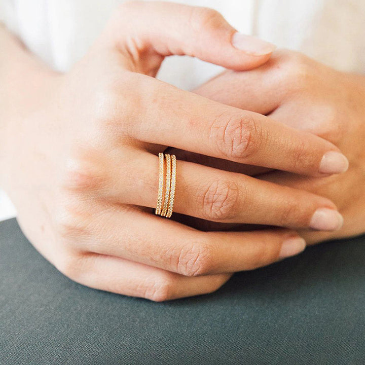 Olivenorma Birthstone Zircon Stainless Steel Thin Ring - image 16