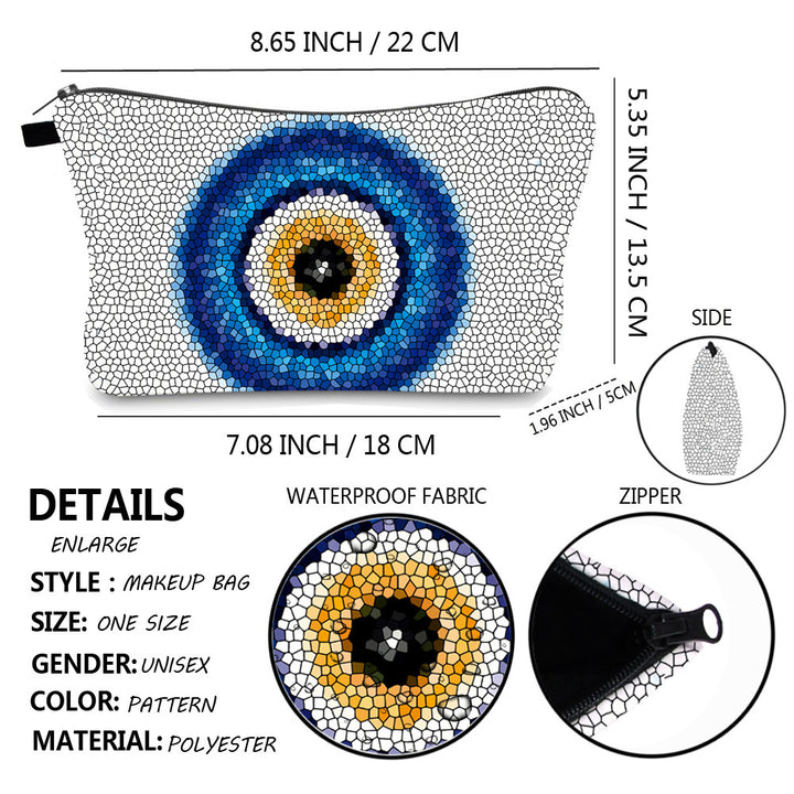 Olivenorma Evil Eye Hamsa Symbol Makeup Cosmetic Bag