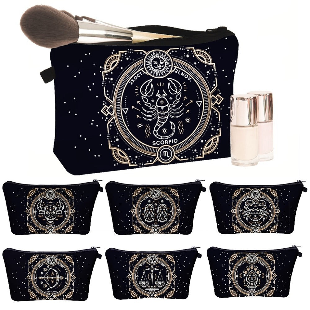 Olivenorma Zodiac Print Design Make Up Cosmetic Bag