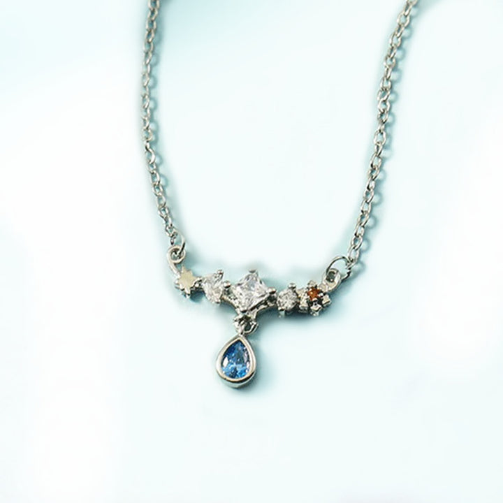 Olivenorma Blue Zircon Pendant With Star Element Design Vintage Inspired Necklace - image 8