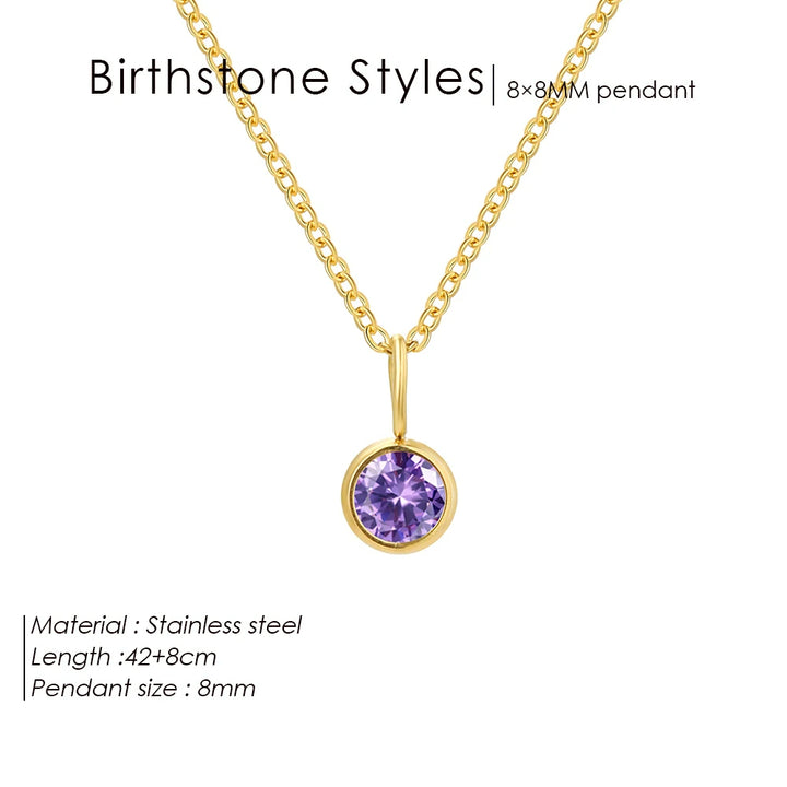 Olivenorma Constellation 8mm Birthstone Pendant Necklace