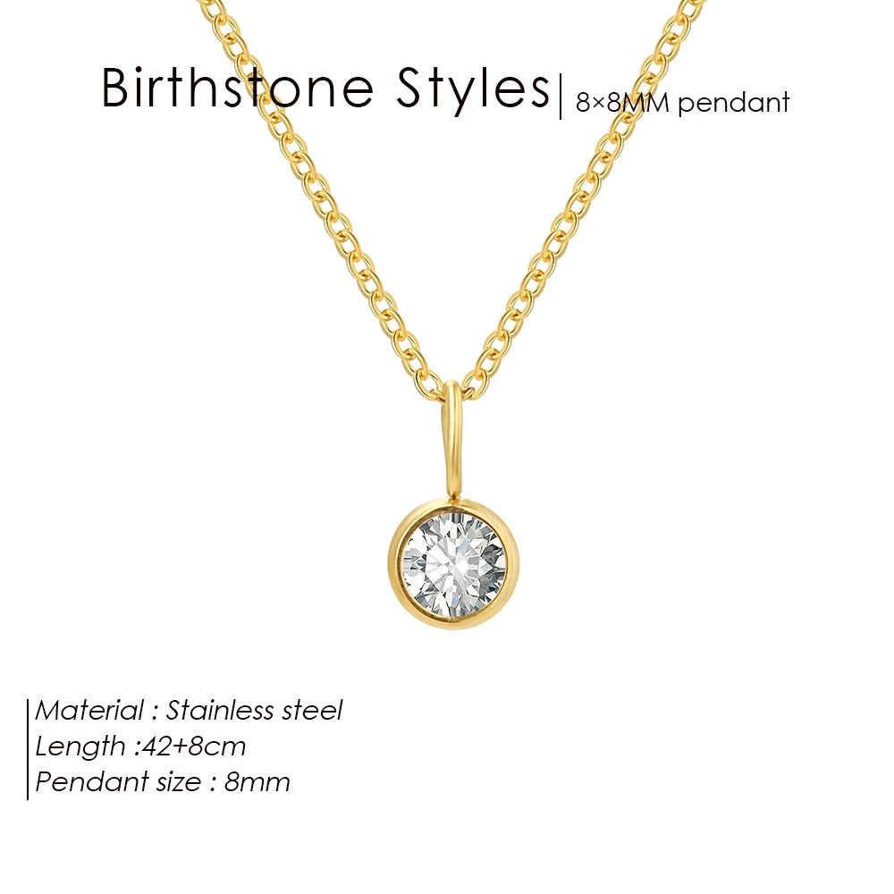 Olivenorma Constellation 8mm Birthstone Pendant Necklace