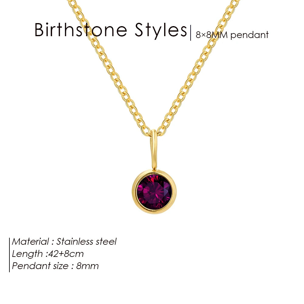 Olivenorma Constellation 8mm Birthstone Pendant Necklace