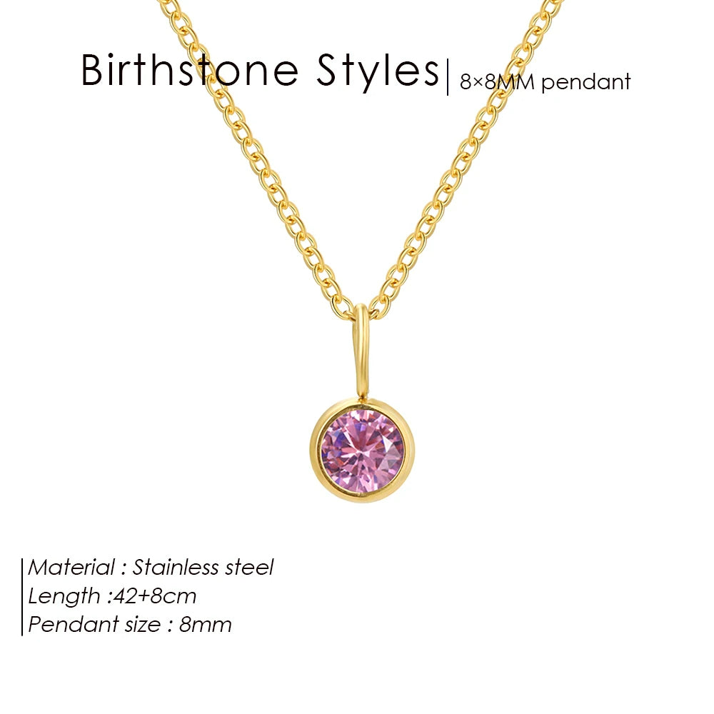 Olivenorma Constellation 8mm Birthstone Pendant Necklace