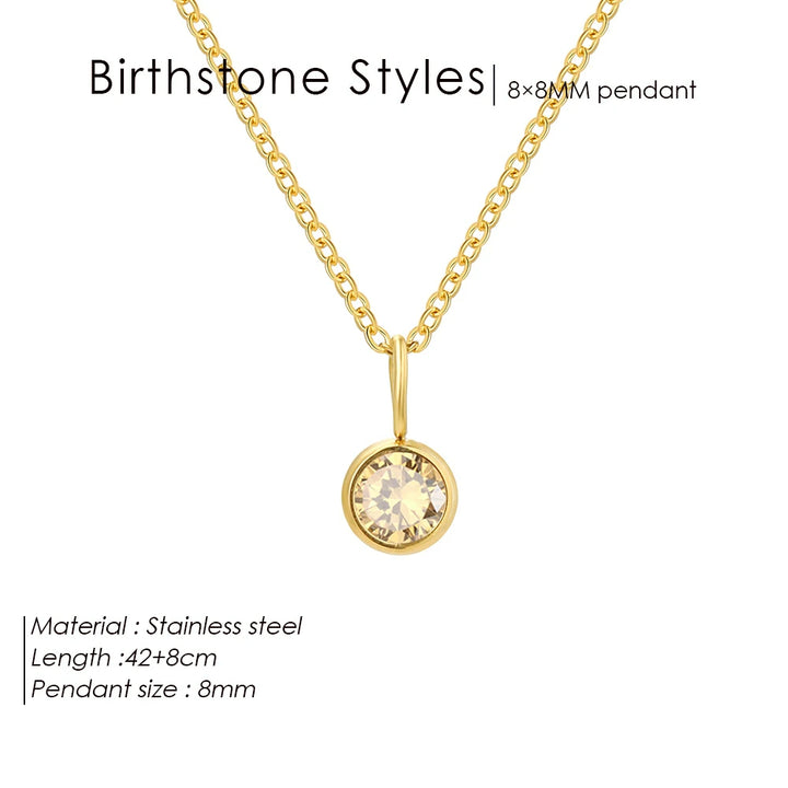 Olivenorma Constellation 8mm Birthstone Pendant Necklace