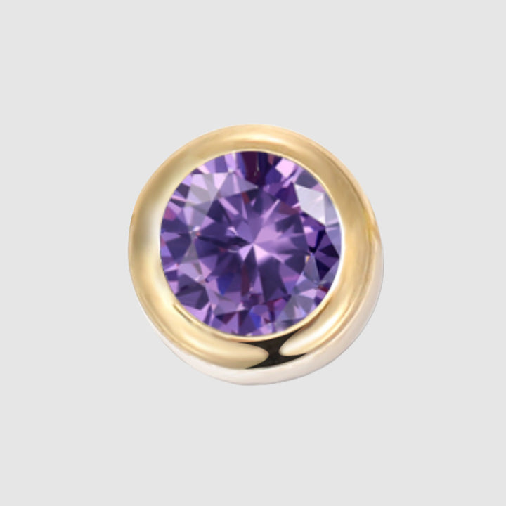 Olivenorma 6mm Birthstone Pendant Anklet Bracelet Necklace - FEBRUARY-Amethyst - Anklet - Rose Gold - image 3