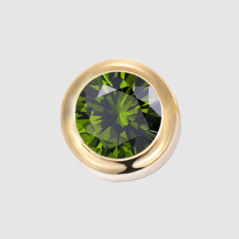 Olivenorma 6mm Birthstone Pendant Anklet Bracelet Necklace - AUGUST-Peridot - Anklet - Rose Gold - image 15