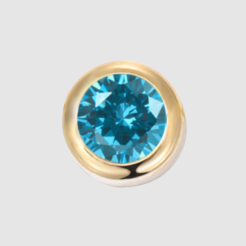 Olivenorma 6mm Birthstone Pendant Anklet Bracelet Necklace - DECEMBER-Blue Zircon - Anklet - Rose Gold - image 23