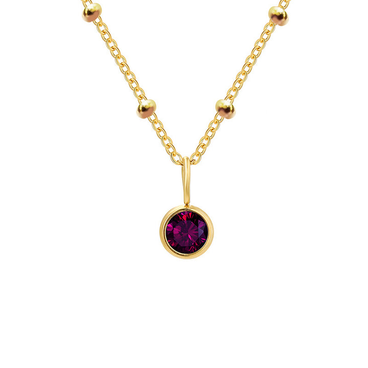 Olivenorma 8mm Round Birthstone Pendant Necklace