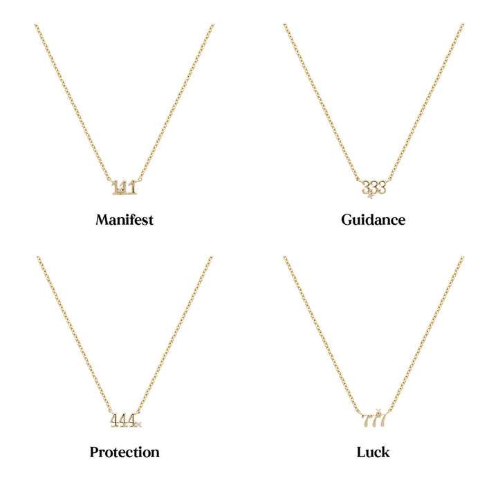 Olivenorma 925 Sterling Silver Angel Number Collarbone Necklace