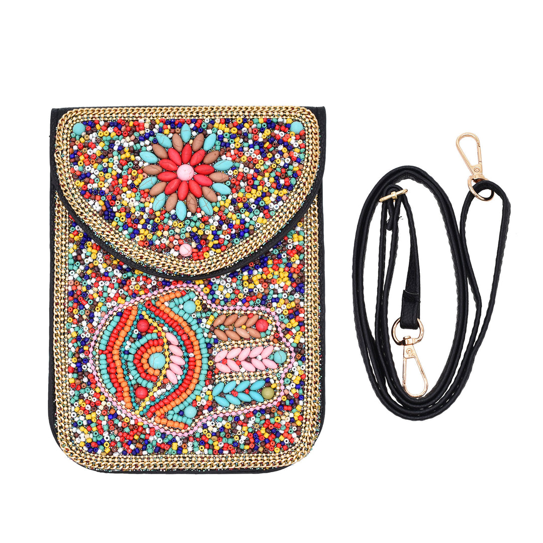 Olivenorma Bohemian Beaded Evil Eye Hamsa Mobile Phone Bag