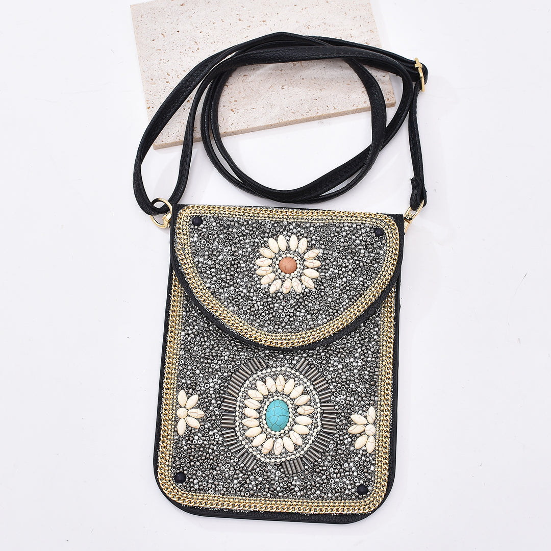 Olivenorma Turquoise Rice Beads Mobile Phone Bag