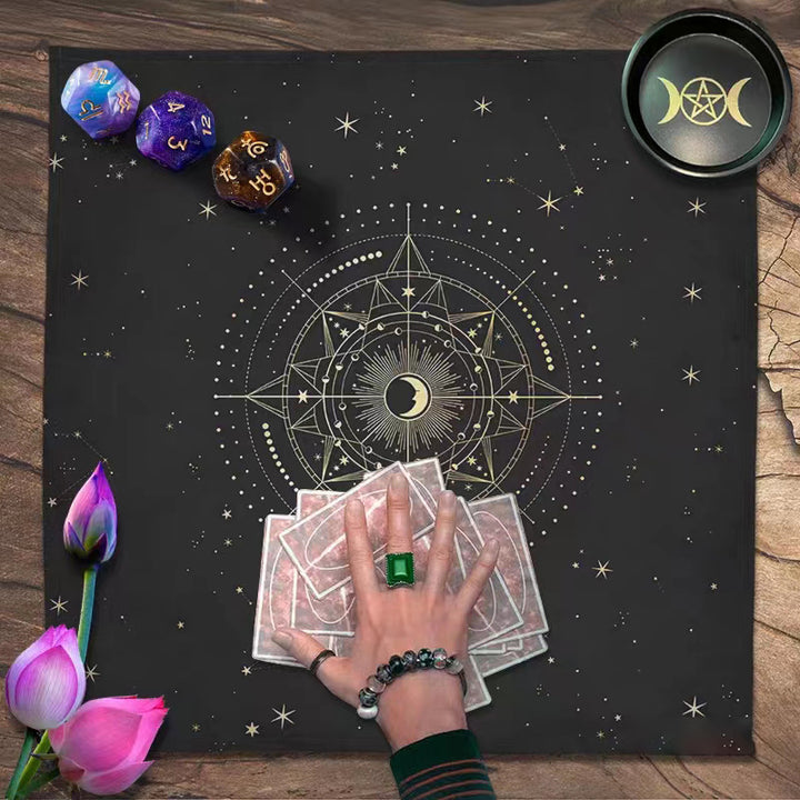 Olivenorma Moon Phases Floral Tarot Tablecloth