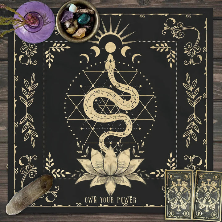 Olivenorma Moon Phases Floral Tarot Tablecloth