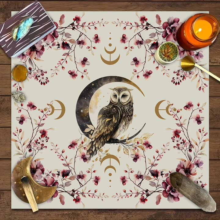 Olivenorma Moon Phases Floral Tarot Tablecloth