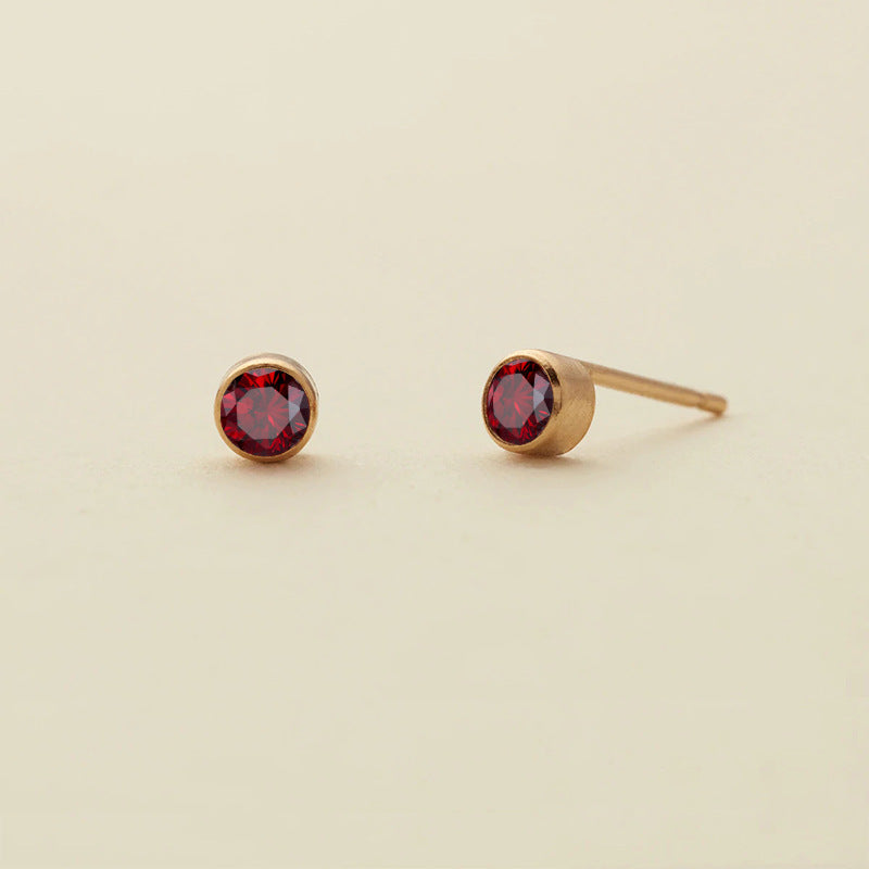 Olivenorma Birthstone Zircon Simple Earrings