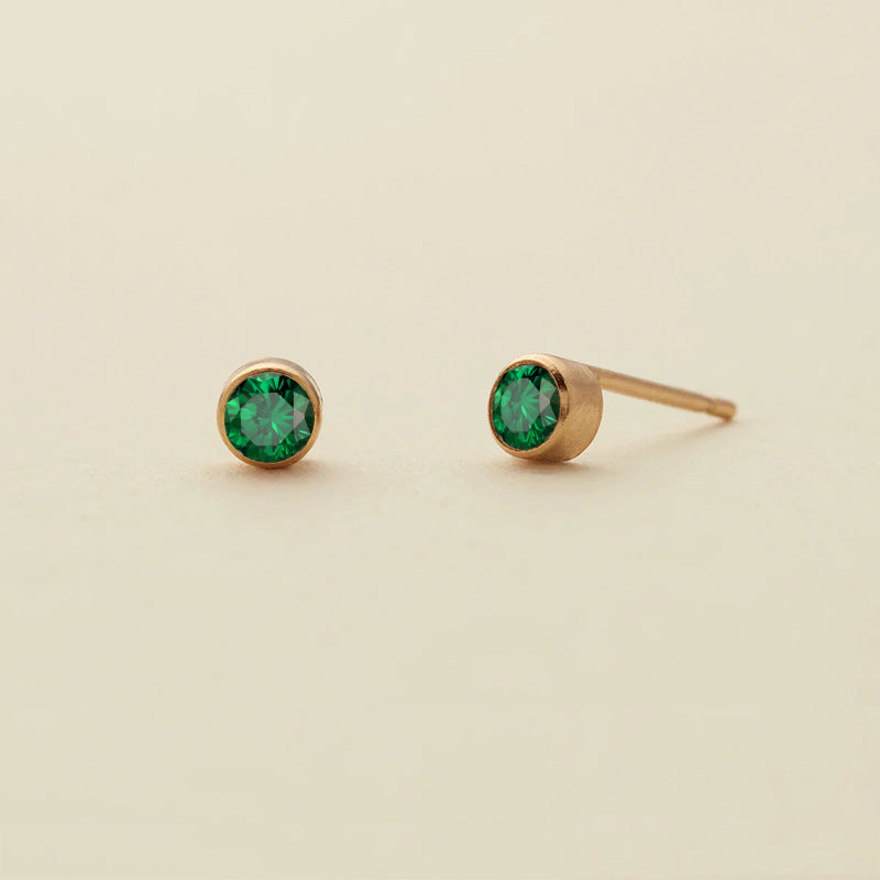 Olivenorma Birthstone Zircon Simple Earrings