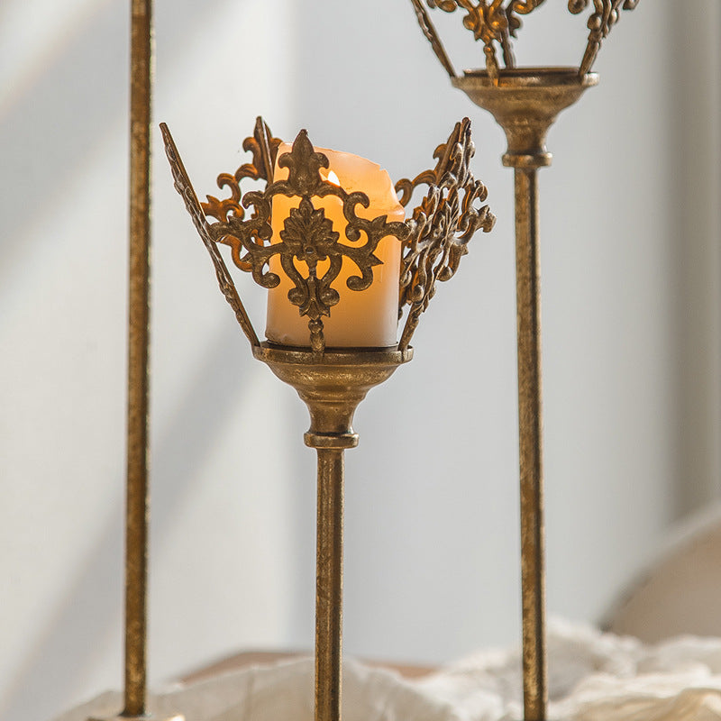 Olivenorma Retro European Palace Style Iron Art Candle Holder