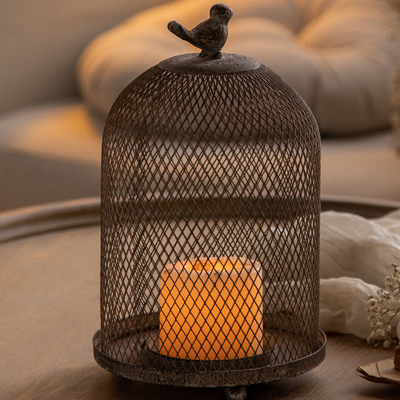 Olivenorma Classical Iron Birdcage Decorative Candle Holder