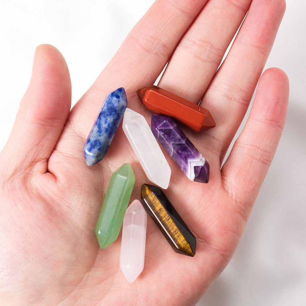 Olivenorma Natural Crystal Double Pointed Column Chakra Gemstone Decoration - Chakra - image 0