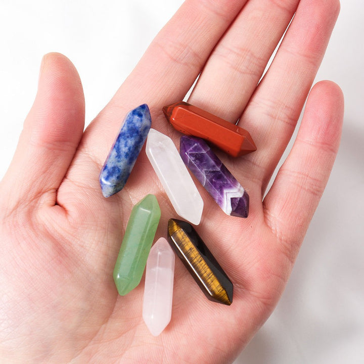 Olivenorma Natural Crystal Double Pointed Column Chakra Gemstone Decoration - Chakra - image 0