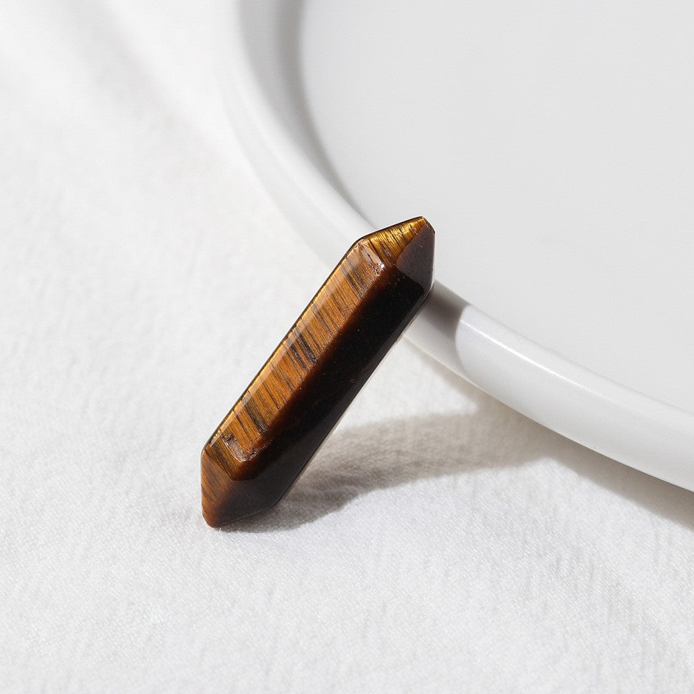 Olivenorma Natural Crystal Double Pointed Column Chakra Gemstone Decoration - Tiger Eye - image 9