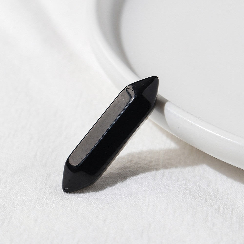 Olivenorma Natural Crystal Double Pointed Column Chakra Gemstone Decoration - Obsidian - image 13