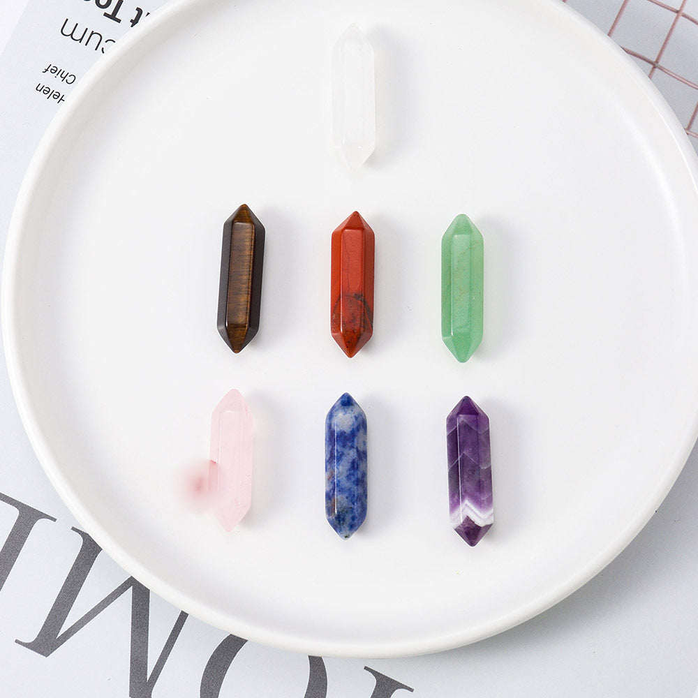 Olivenorma Natural Crystal Double Pointed Column Chakra Gemstone Decoration - image 25