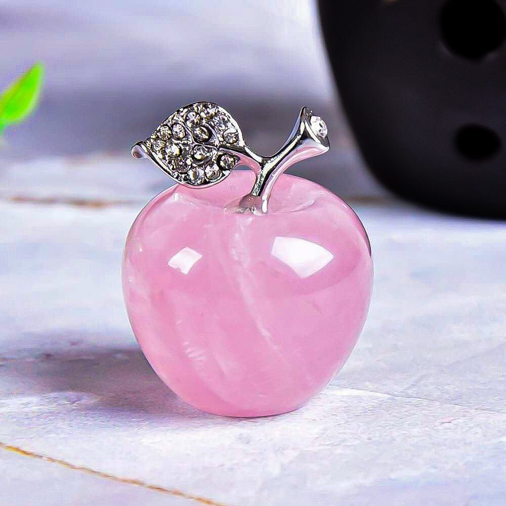 Olivenorma Christmas Eve Natural Stone Apple Carving Gemstone Decoration