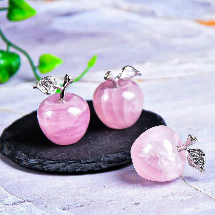 Olivenorma Christmas Eve Natural Stone Apple Carving Gemstone Decoration