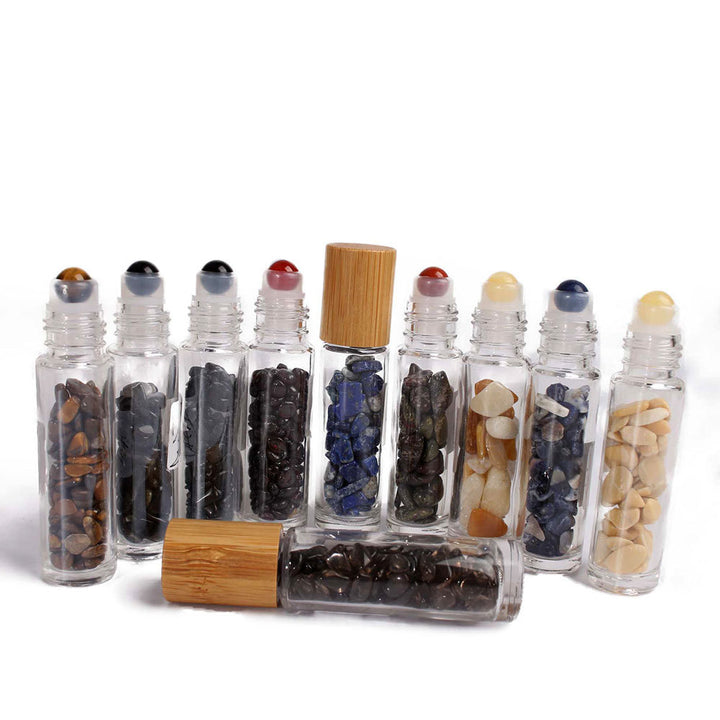 Olivenorma 10ml Gemstone Roller Bottle Healing Crystal Decoration