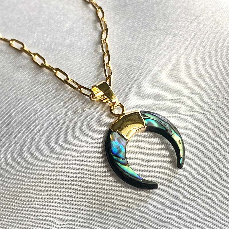 Olivenorma Gemstone Crescent Moon Necklace - image 10