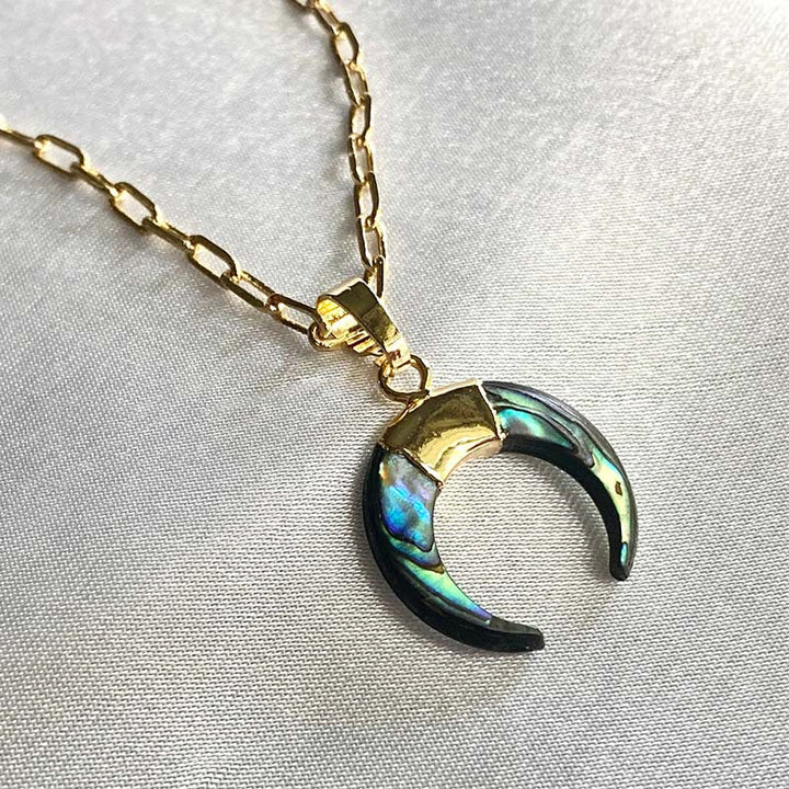 Olivenorma Gemstone Crescent Moon Necklace - image 10