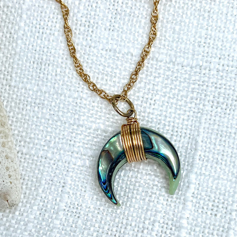 Olivenorma Gemstone Crescent Moon Necklace - image 9
