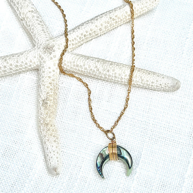 Olivenorma Gemstone Crescent Moon Necklace - image 8