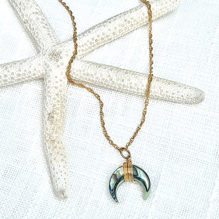 Olivenorma Gemstone Crescent Moon Necklace - image 8