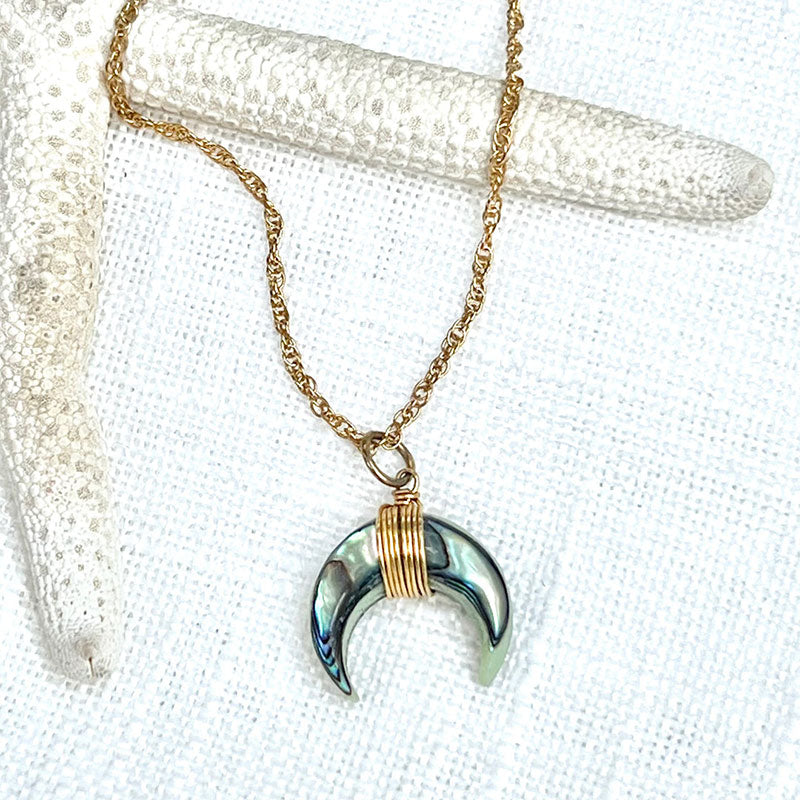 Olivenorma Gemstone Crescent Moon Necklace - image 11