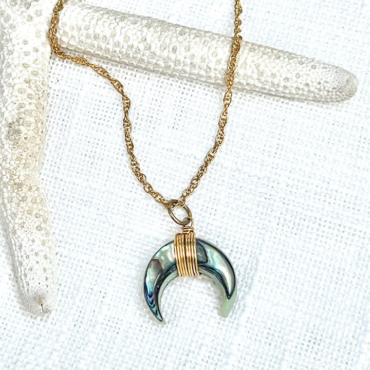 Olivenorma Gemstone Crescent Moon Necklace - image 11