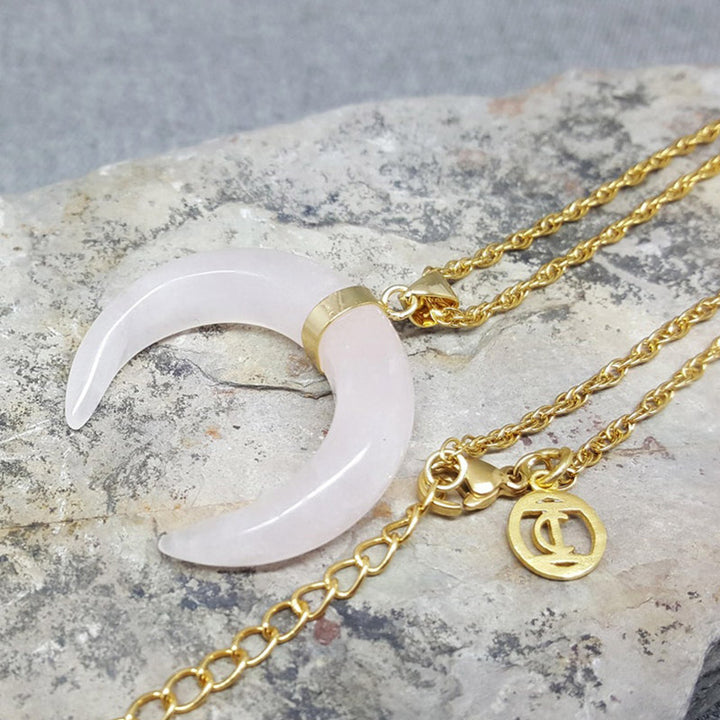 Olivenorma Gemstone Crescent Moon Necklace - image 32