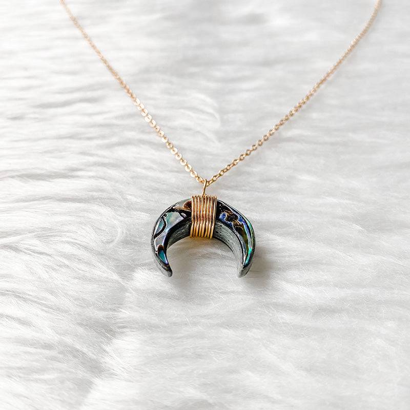 Olivenorma Gemstone Crescent Moon Necklace - image 6