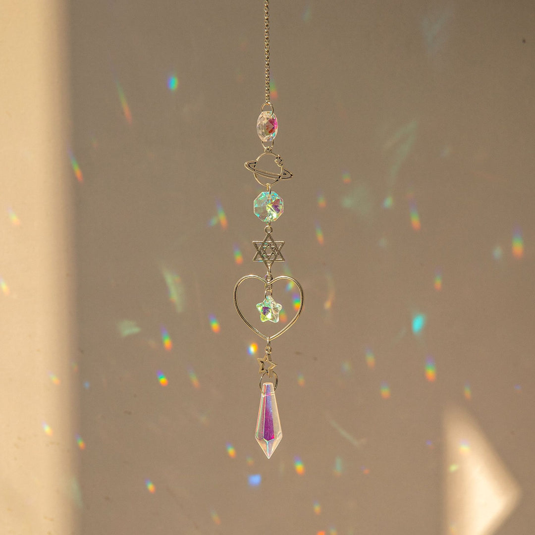 Olivenorma Suncatcher Silver Planet Galaxy Wind Chime